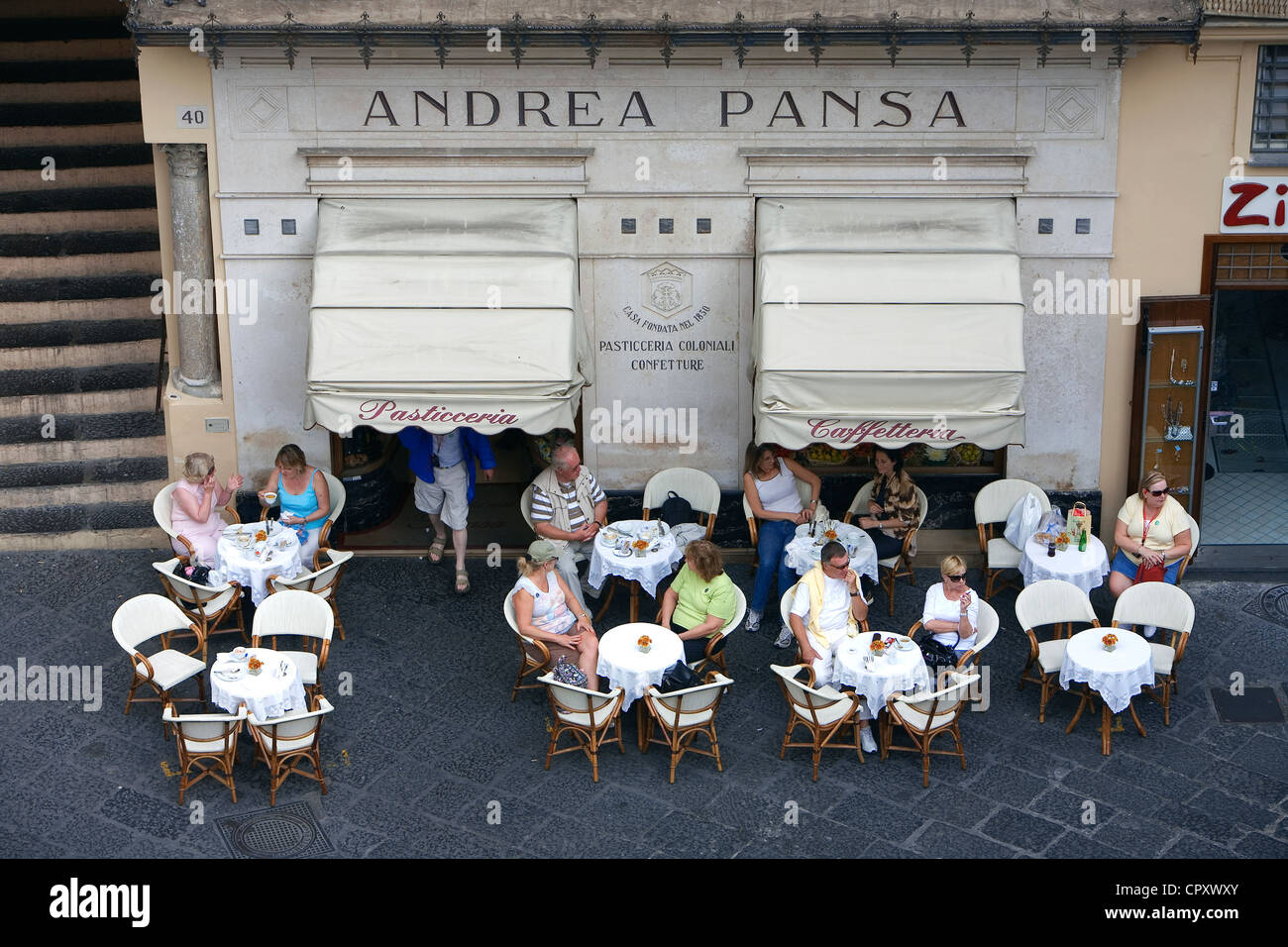 Italy, Campania, Amalfi Coast, listed as World Heritage by UNESCO, Amalfi, Pasticceria Andrea Pansa dating of 1830 Stock Photo