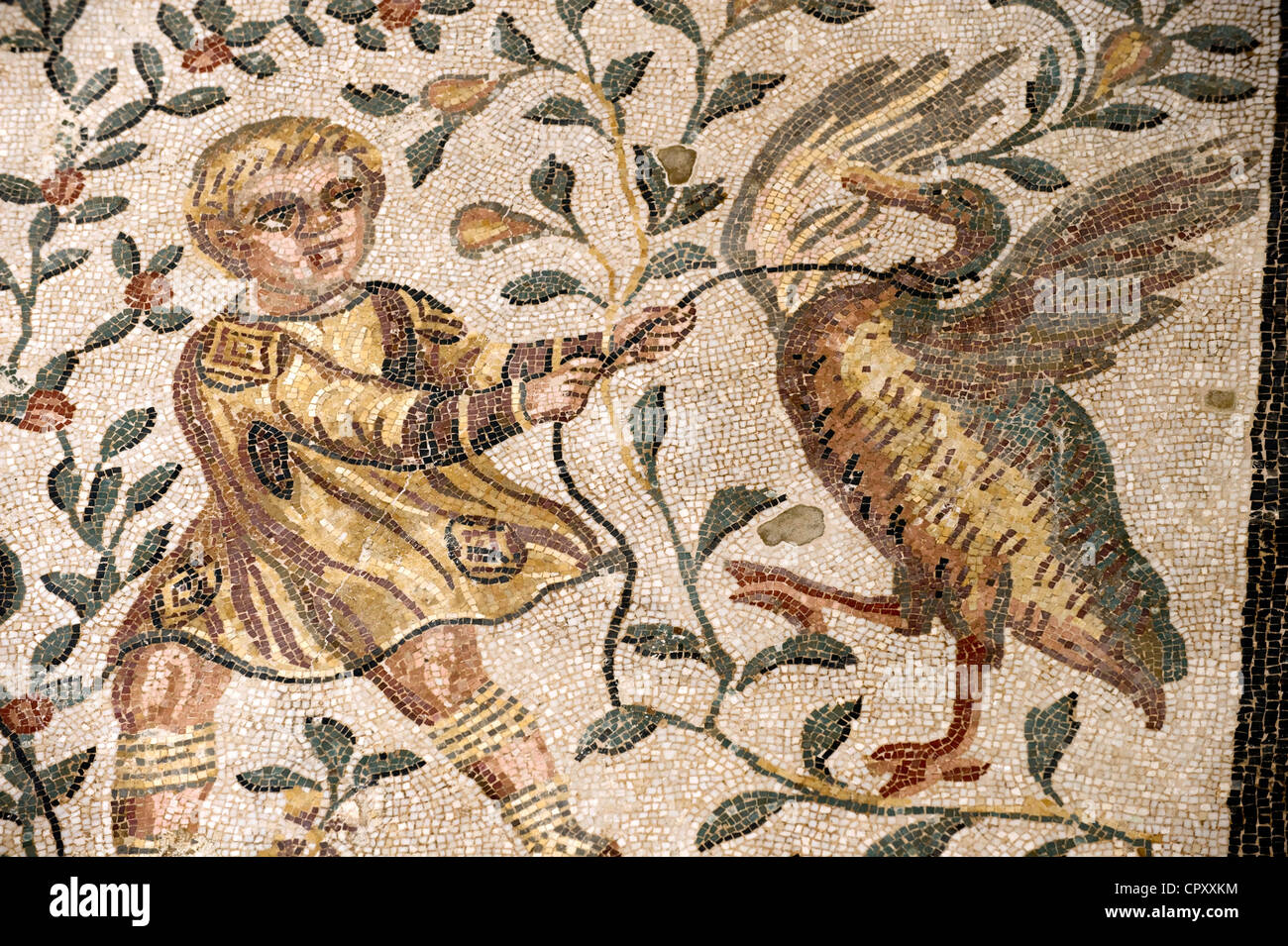 Italy, Sicily, Piazza Armerina, Roman mosaics in the Villa Del Casale Stock Photo