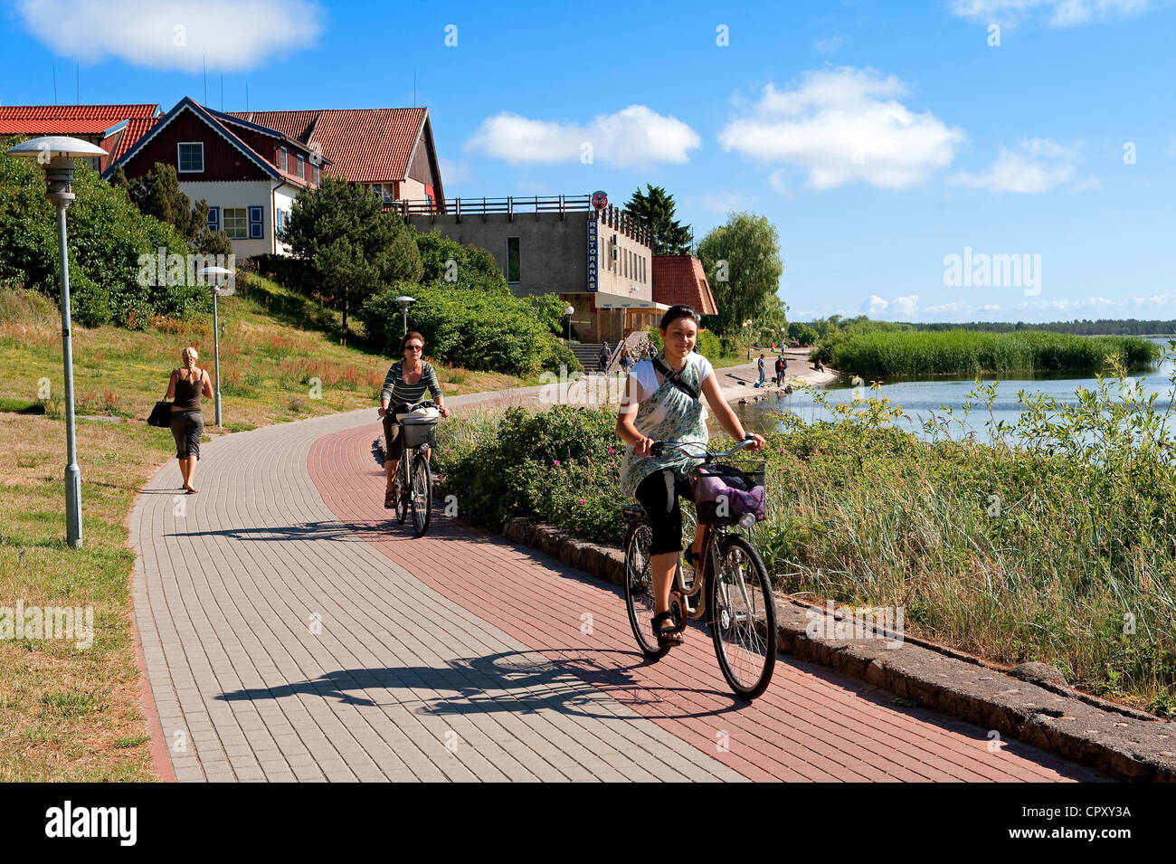 Lithuania Baltic States Klaipeda County Curonian Spit national park village of Nida cycle lane of 30 km between Nida Juodkrante Stock Photo