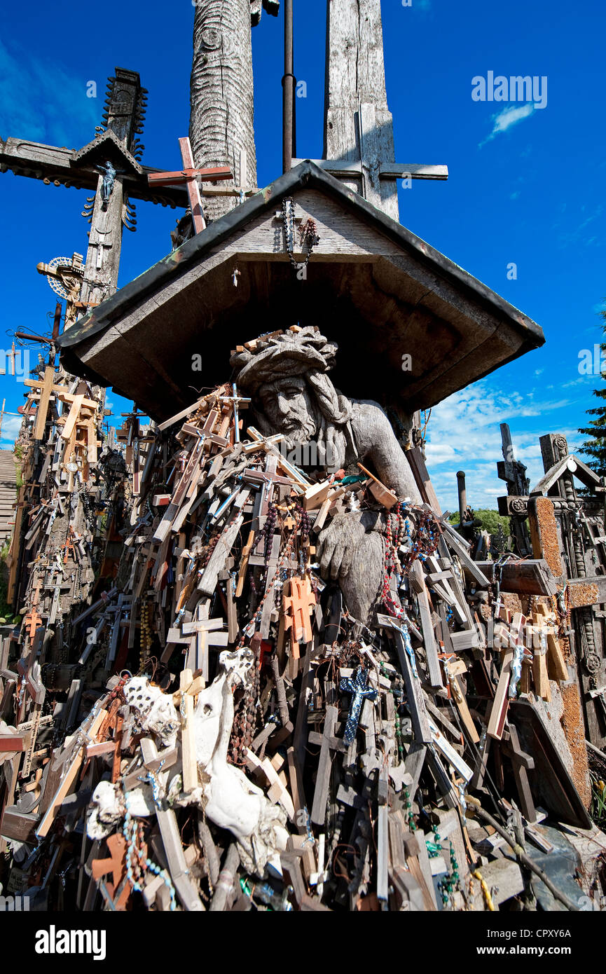 Lithuania (Baltic States), Marijampole County, 12 km away from the city of Siauliai, the Hill of Crosses Stock Photo