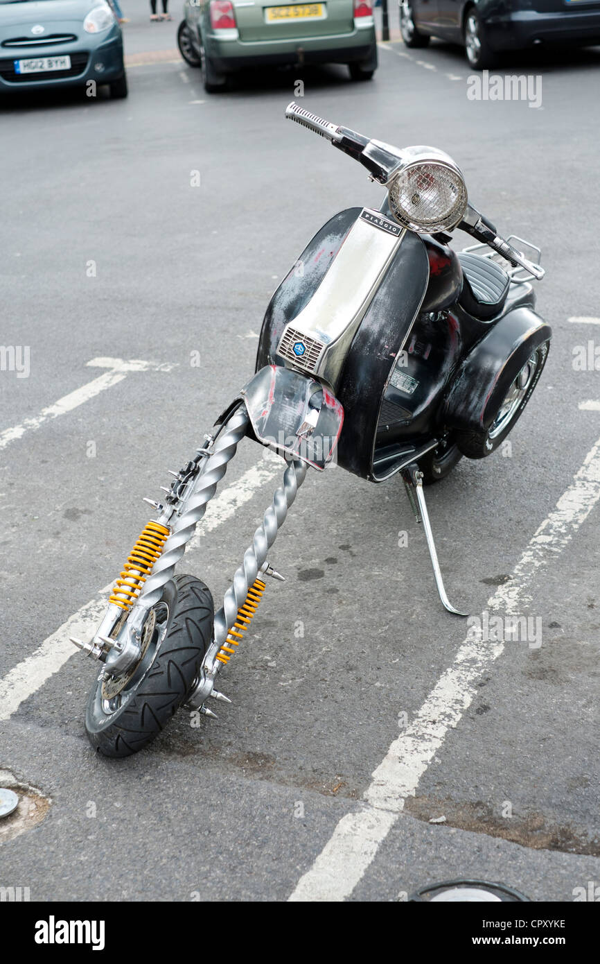 Customized Vespa motor scooter Stock Photo