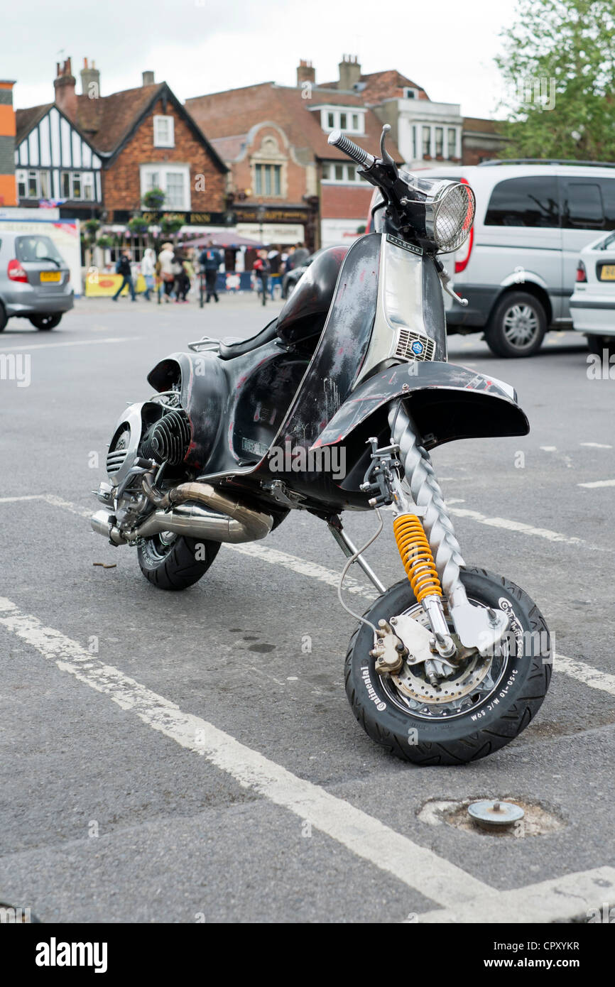 Customized Vespa motor scooter Stock Photo