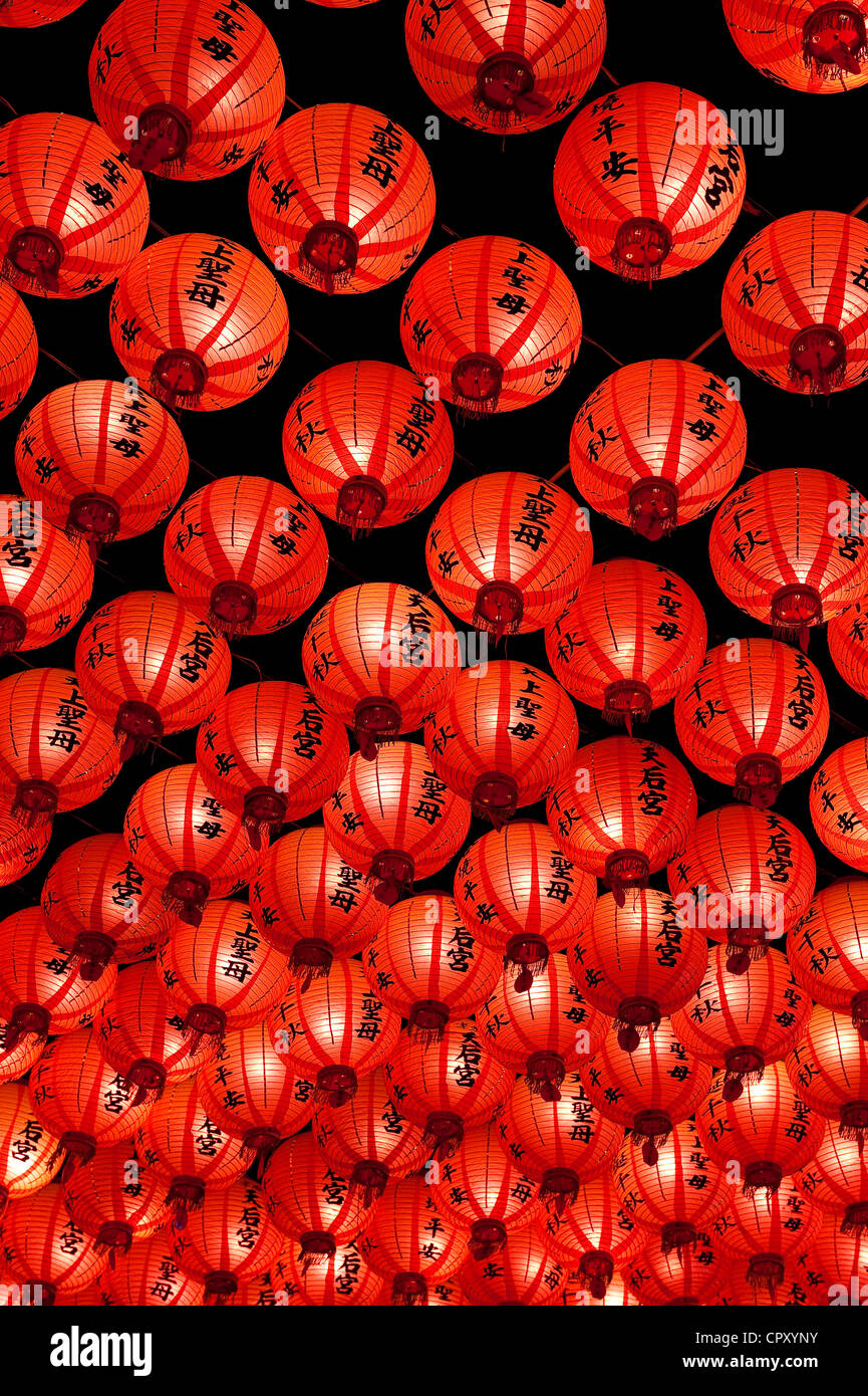 Taiwan, Kaohsiung, Cijin Island, Matsu Temple, lanterns Stock Photo