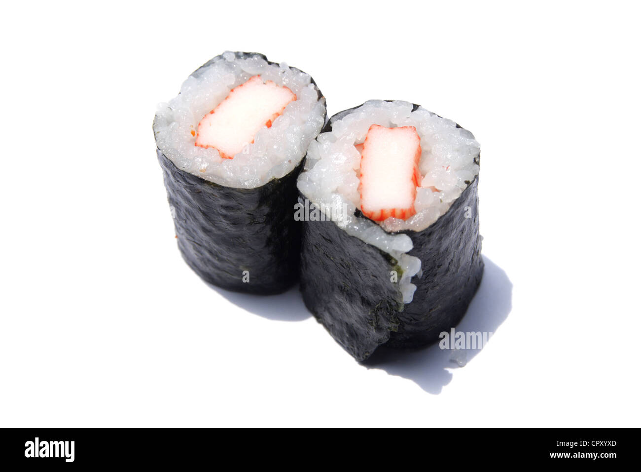 Sushi-Maki with Surimi (Imitation crab) Stock Photo