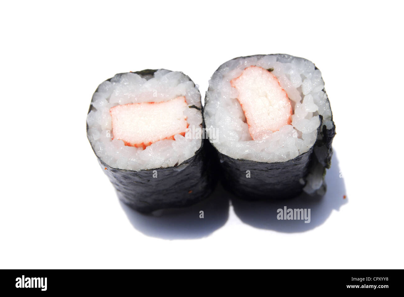 Sushi-Maki with Surimi (Imitation crab) Stock Photo