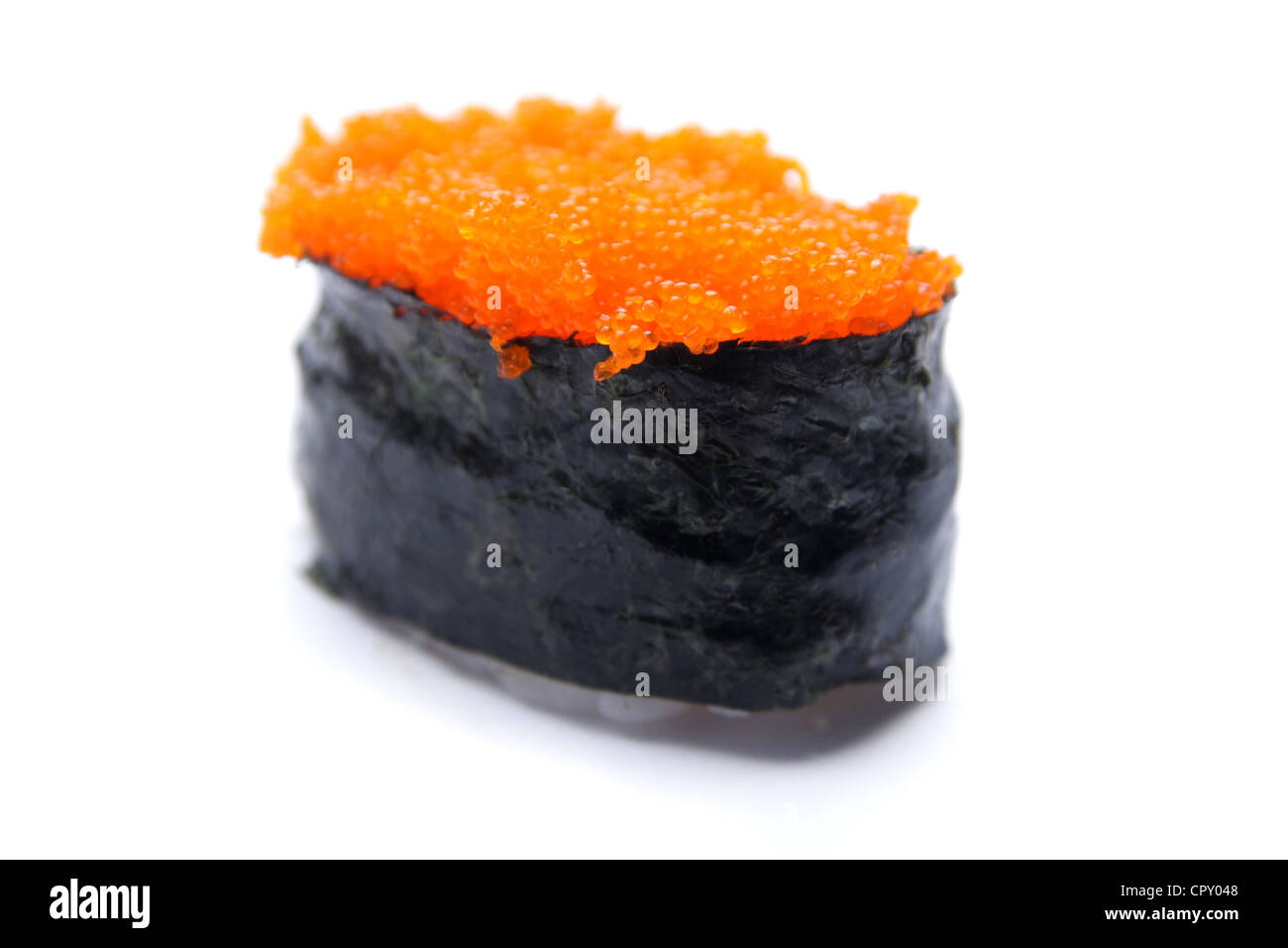 Tobiko sushi , flying fish eggs sushi Stock Photo Alamy