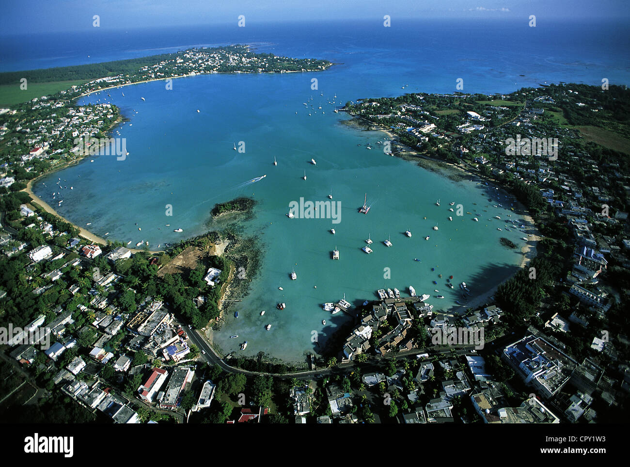 Mauritius grand baie aerial view hires stock photography and images