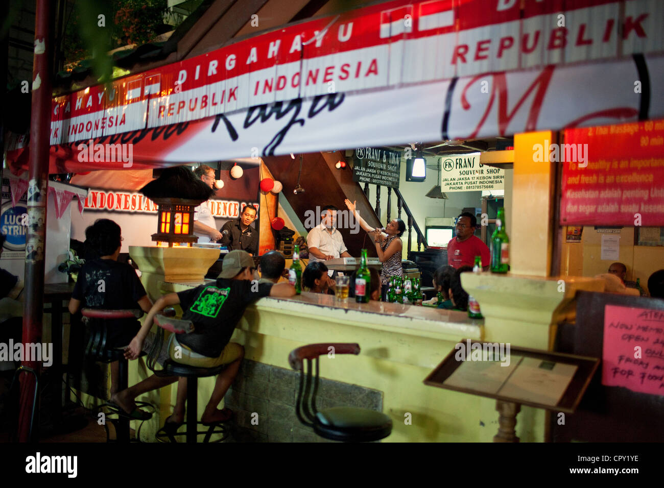 A night party in a bar on Jalan Jaksa the backpacker centre street