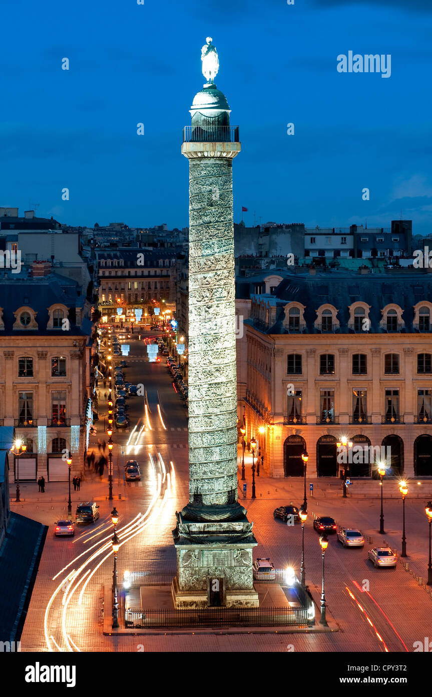 France, Paris, the column of Vendôme square Stock Photo