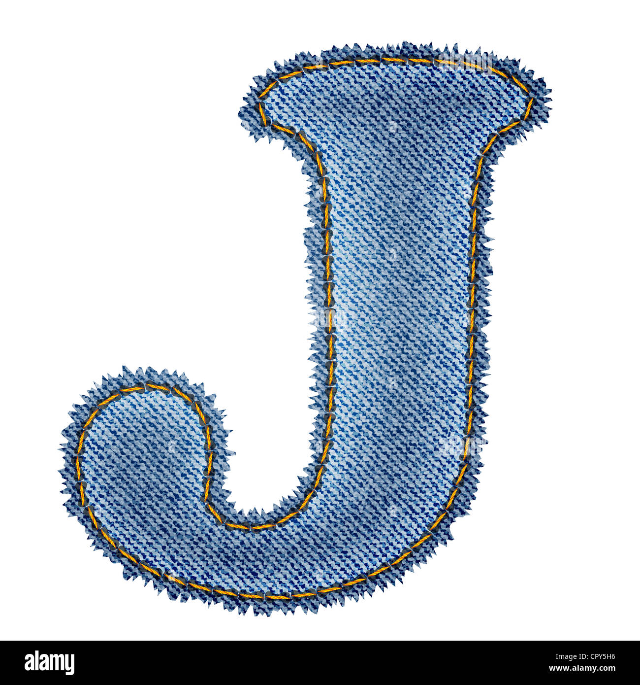 Jeans alphabet. Denim letter J Stock Photo
