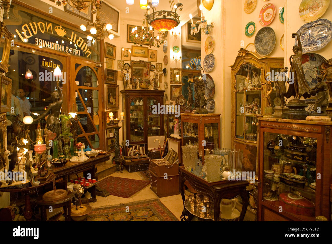 Egypt, Cairo, old town UNESCO World Heritage, Nabil Noubi antiques shop in Zamalek Stock Photo
