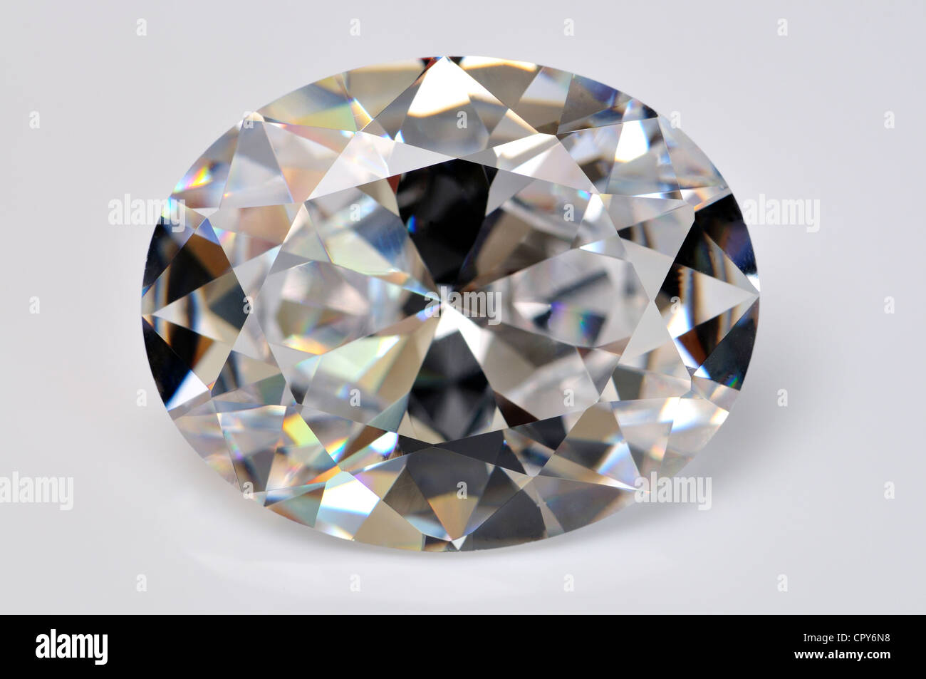 Diamond (lab-created Cubic zirconia - diamond substitute) Oval cut Stock Photo