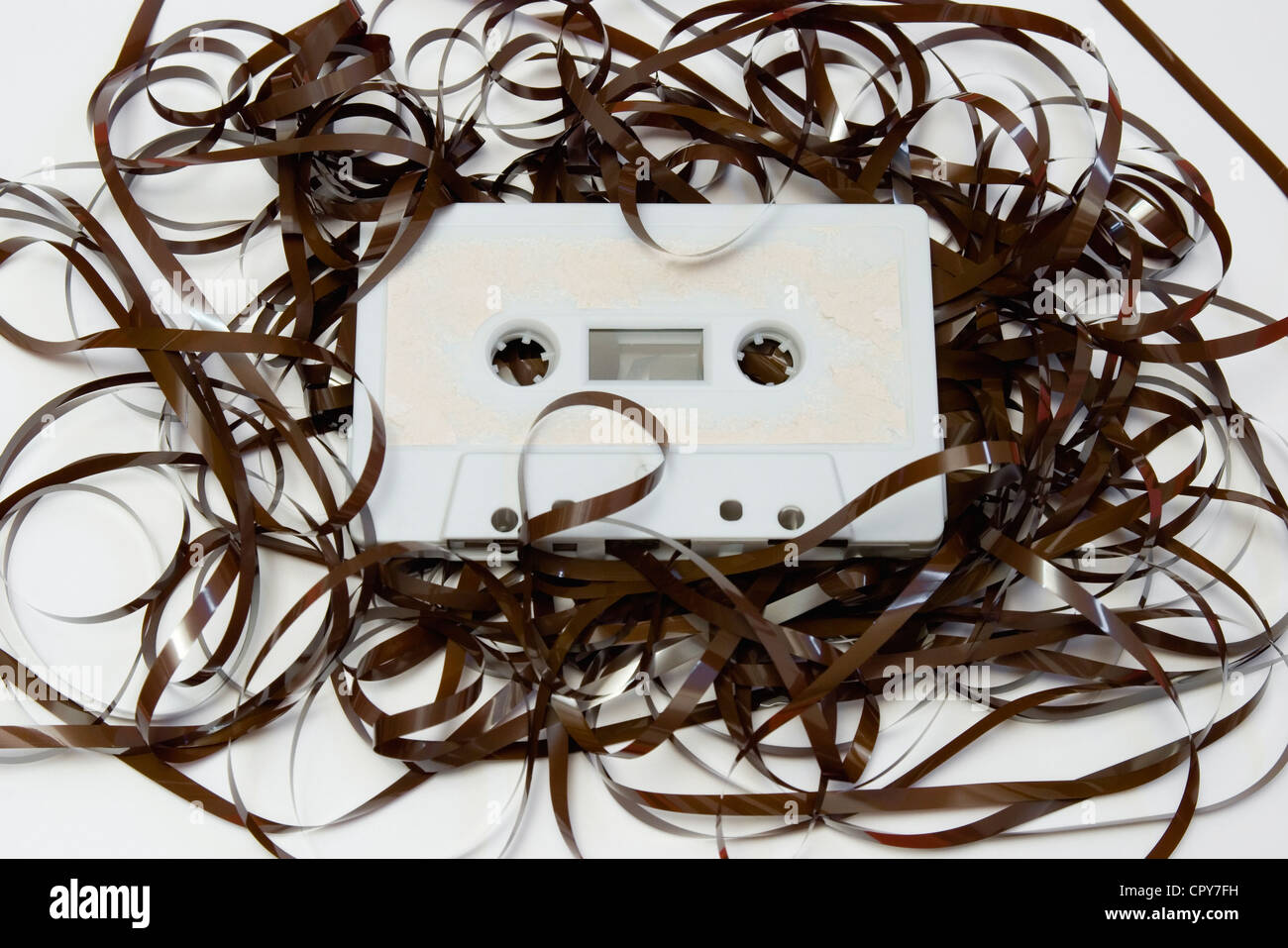 tangled cassette tape Stock Photo Alamy