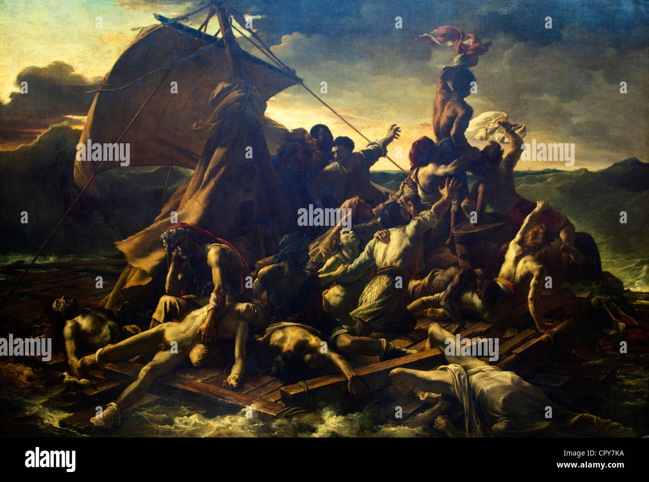 The Raft of the Medusa, by Theodore Gericault, 1818-19, Musee du Louvre Museum, Paris, France, Europe Stock Photo