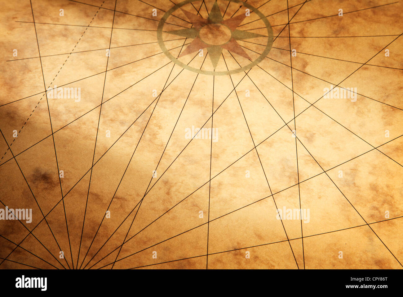 Background image with old paper texture and compass Stock Photo - Alamy