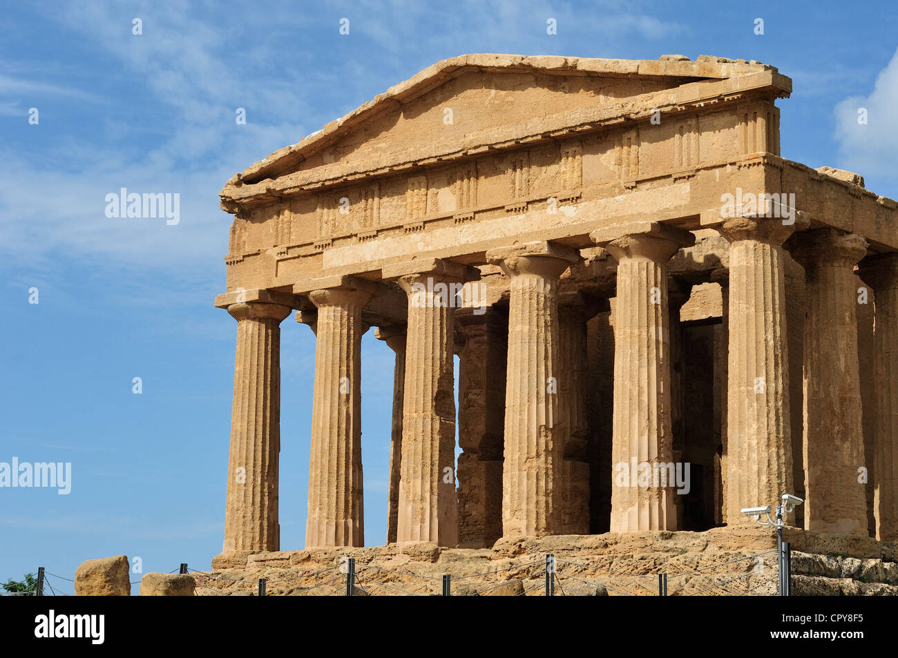 Agrigento. Sicily. Italy. Temple of Concordia, Valley of the Temples archaeological site. Stock Photo