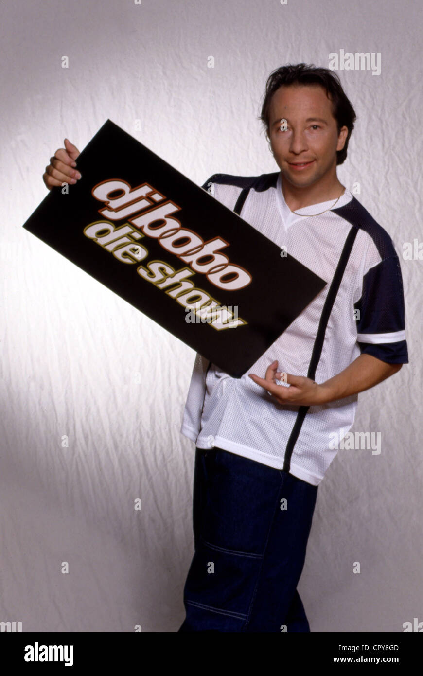 DJ BoBo (born Peter Rene Baumann), * 5.1.1968, Swiss musician, producer, TV presenter, half length, 1998, Stock Photo
