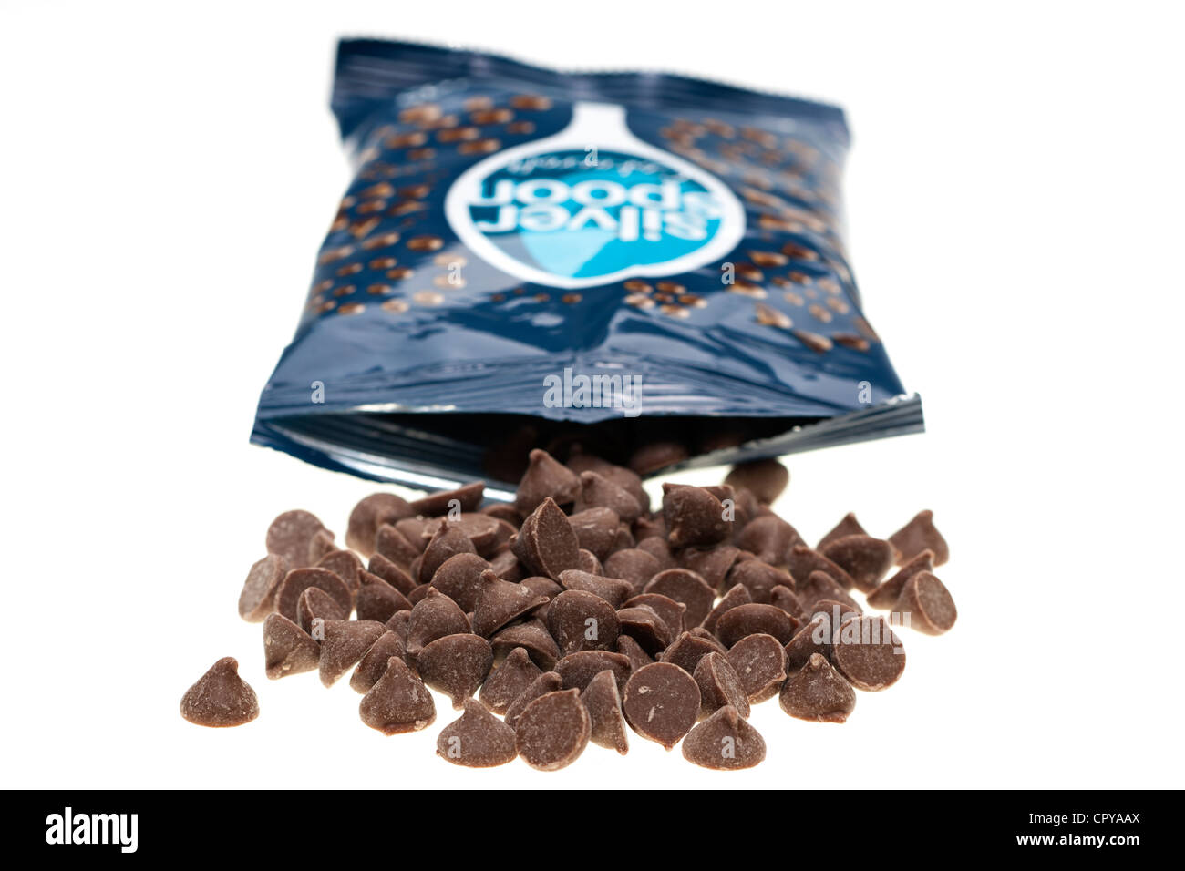 Packet of Silver Spoon milk chocolate chips Stock Photo