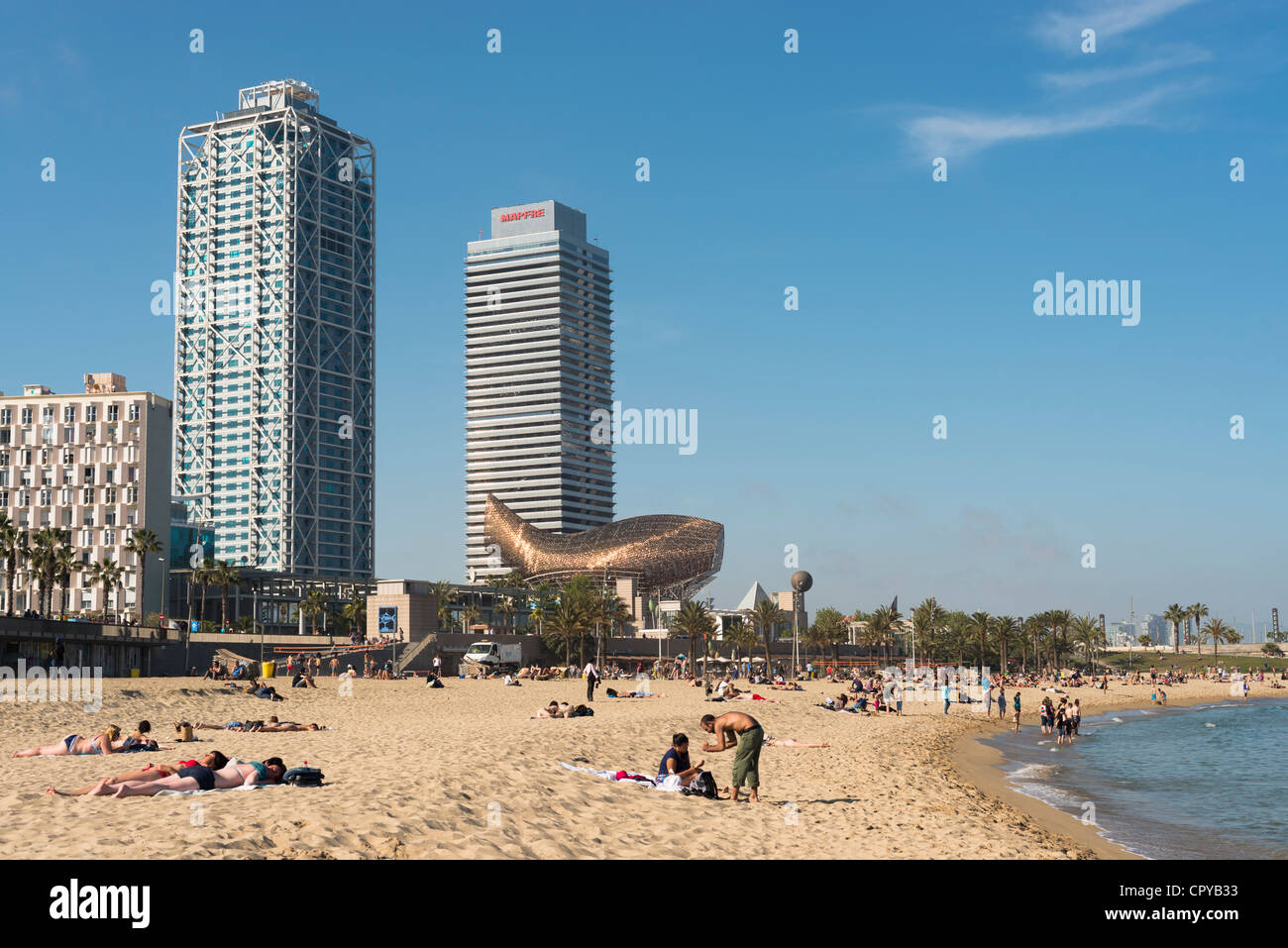 Beach, Barcelona,Spain Stock Photo Alamy