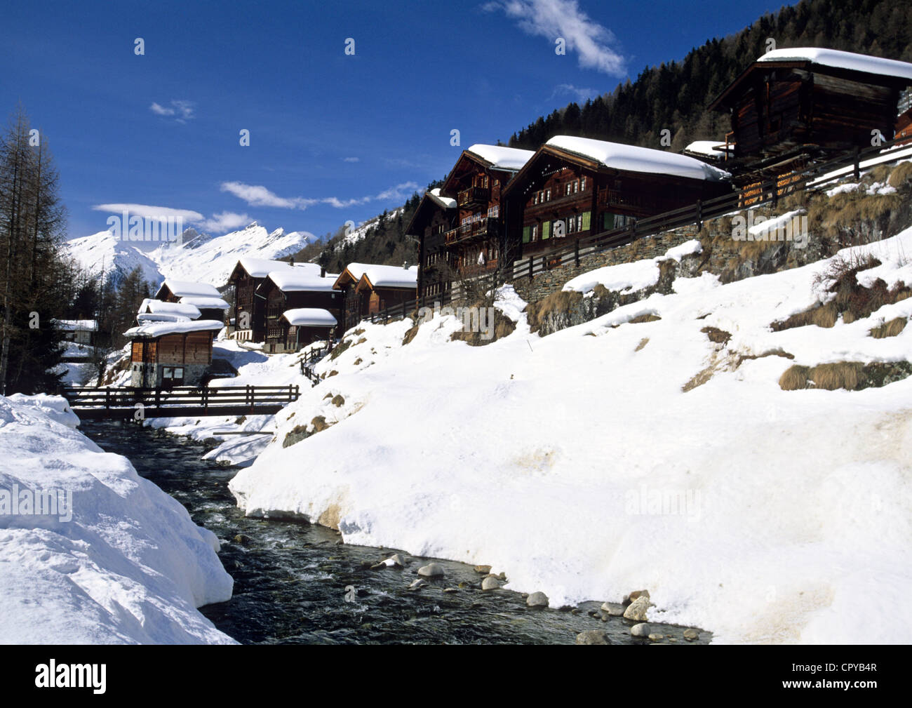 Switzerland, canton of Valais, Lotschental Valley, Blatten Stock Photo -  Alamy