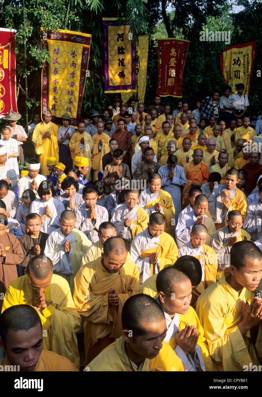 Vietnam, Thua Thien Hue Province, Hue, Buddhist monks Stock Photo