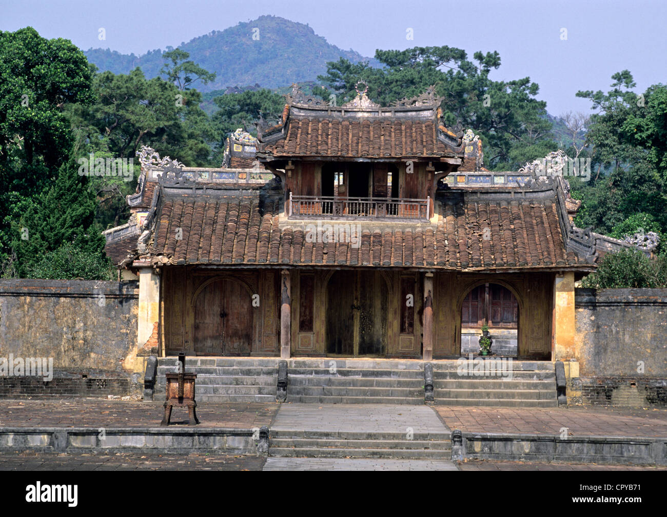 Vietnam, Thua Thien Hue Province, Hue, listed as World Heritage by UNESCO, tomb of emperor Minh Mang Stock Photo