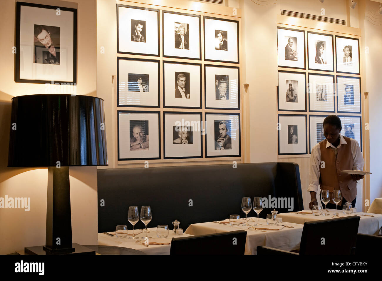 France, Paris, Place Gaillon, Restaurant Drouant founded in 1880 by Charles Drouant Stock Photo