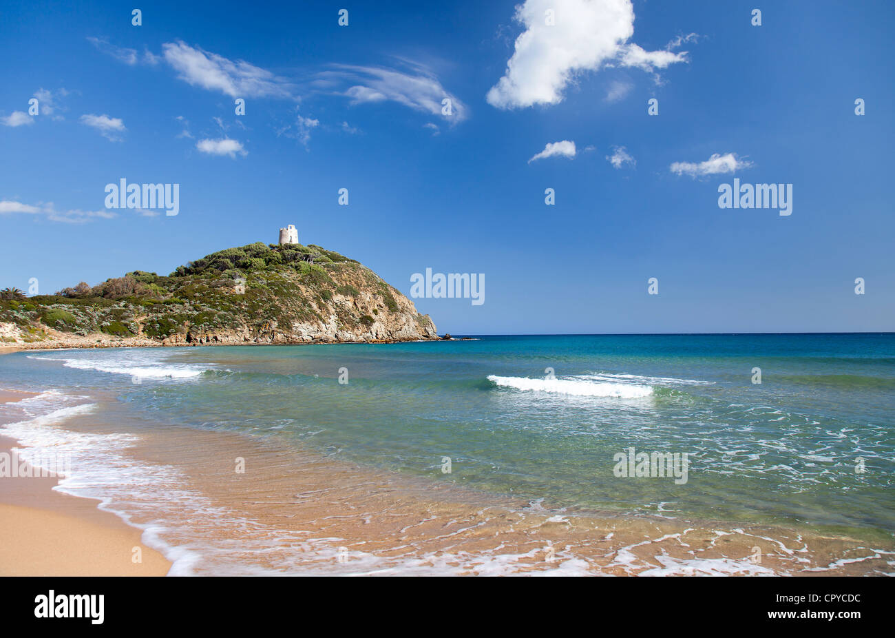 Beautiful beach of Chia (Sardinia,Italy) Stock Photo