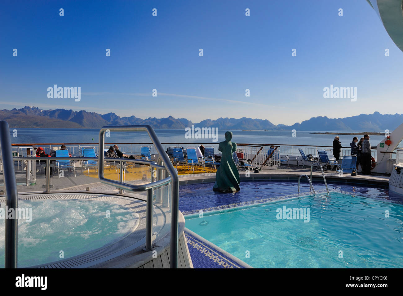Norway, Nordland County, Vesteralen Islands, the Coastal Express (Hurtigruten) Stock Photo