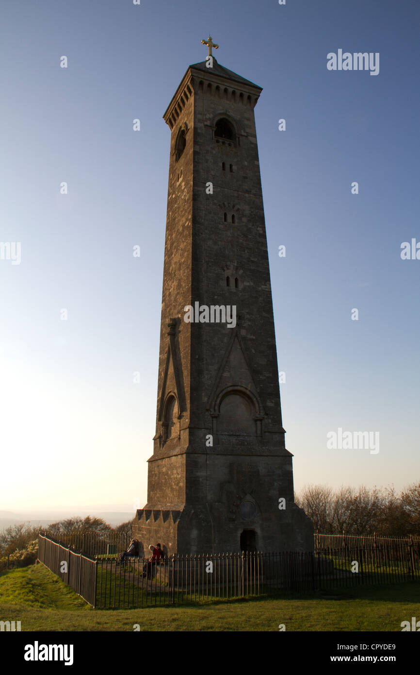 Tyndale monument, near North Nibley in England. Stock Photo
