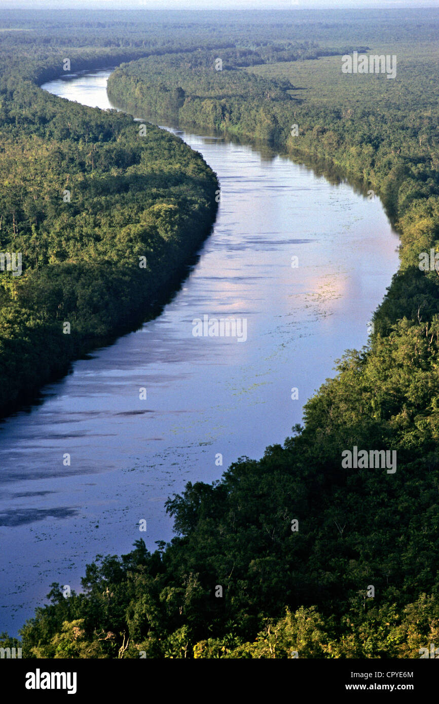 Venezuela Delta Amacuro State Orenoque State running for 2140 km in forest river flows into atlantic ocean in delta of 36 arms Stock Photo