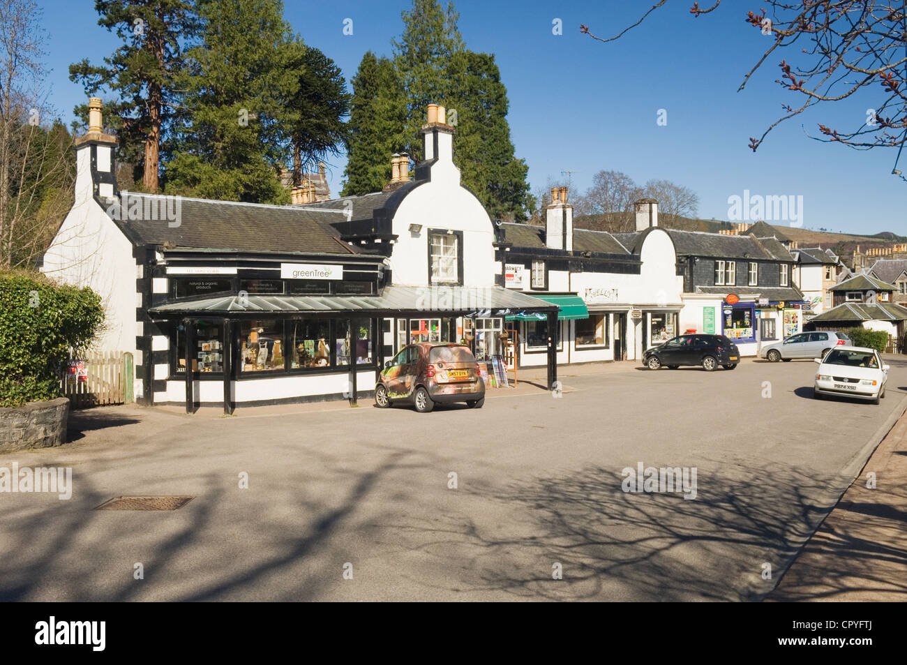 The village square in Strathpeffer, Rossshire, Scotland Stock Photo