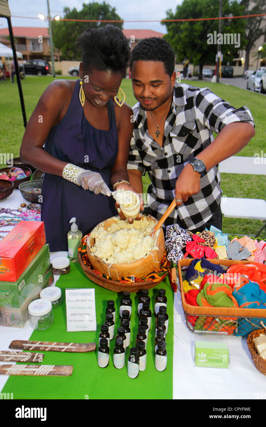 Miami Florida,Little Havana,Calle Ocho,Viernes Culturales,Cultural Fridays,monthly street festival,Black African Africans,Hispanic man men male,woman Stock Photo