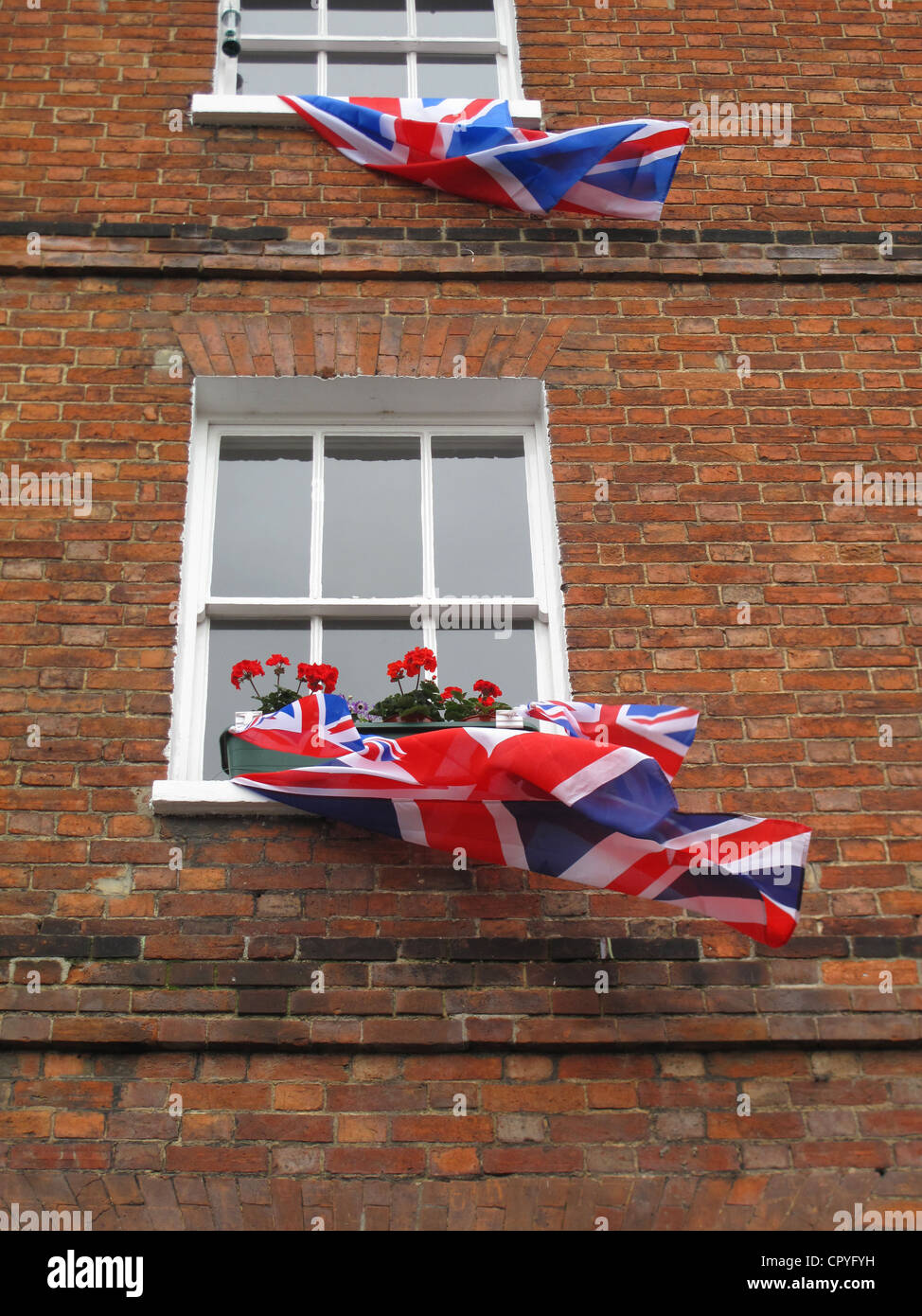 England jubilee celebration patriotic english red brick hires stock