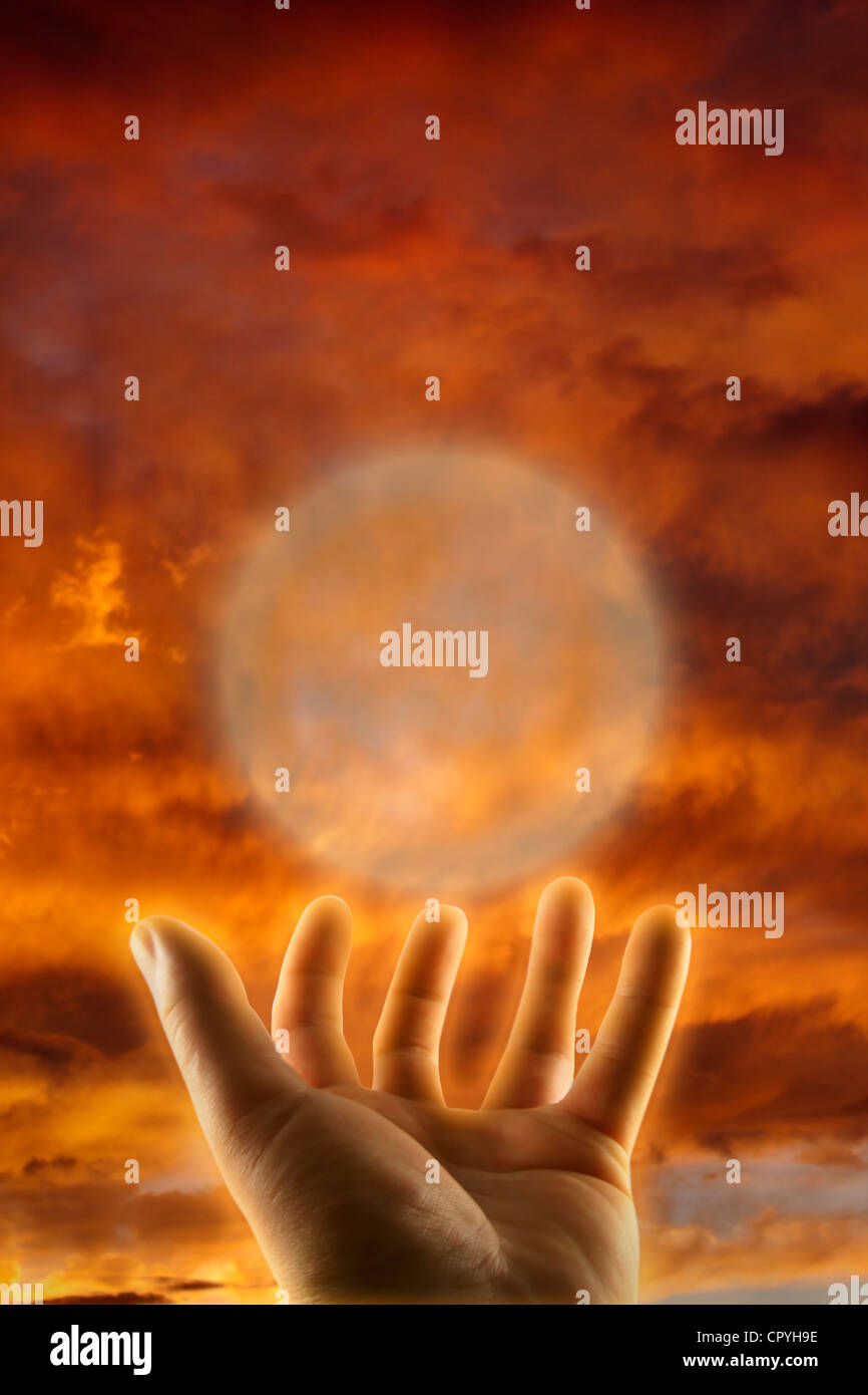 Concept of esoteric healing hand Stock Photo