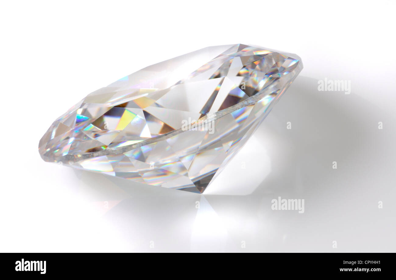 Diamond (lab-created Cubic zirconia - diamond substitute) Stock Photo