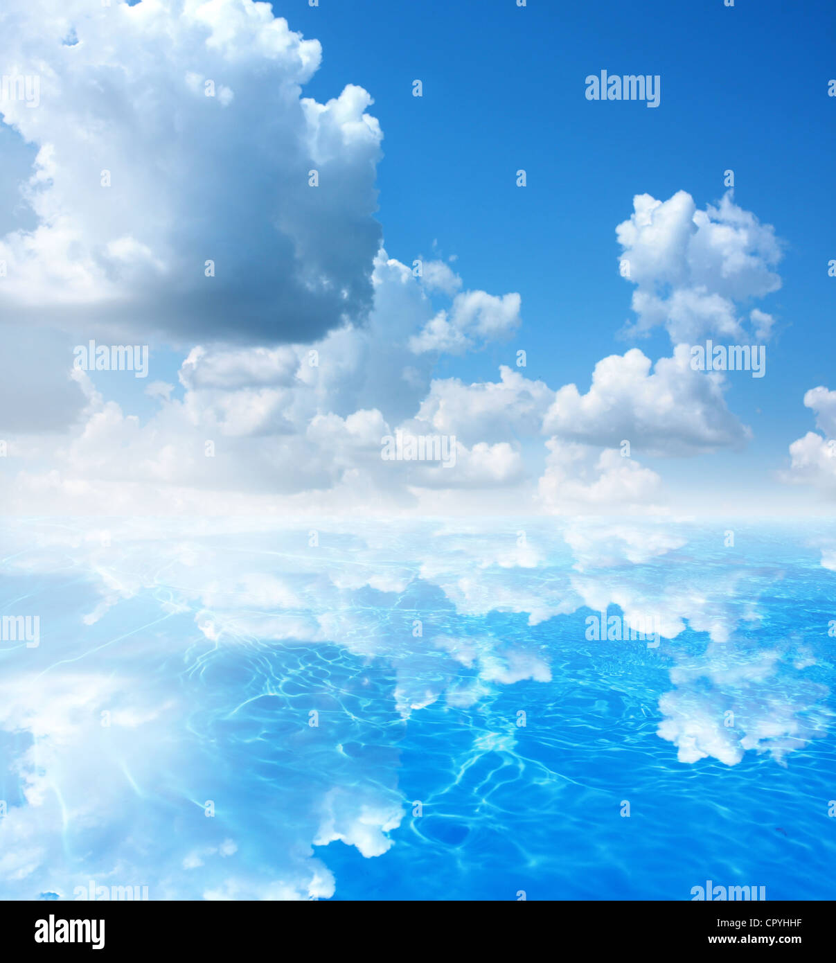 Blue sky and water abstract of background skyline Stock Photo - Alamy