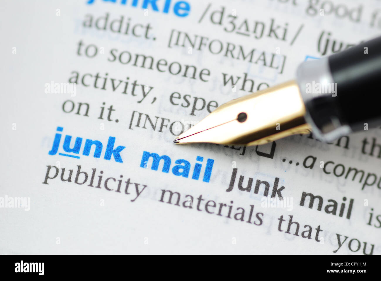 Junk Mail Dictionary Series Stock Photo Alamy