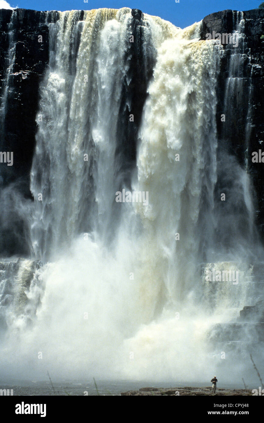 Venezuela, Bolivar State, Gran Sabana Region, Canaima National Park, listed as World Heritage by UNESCO, Aponguao Waterfalls Stock Photo