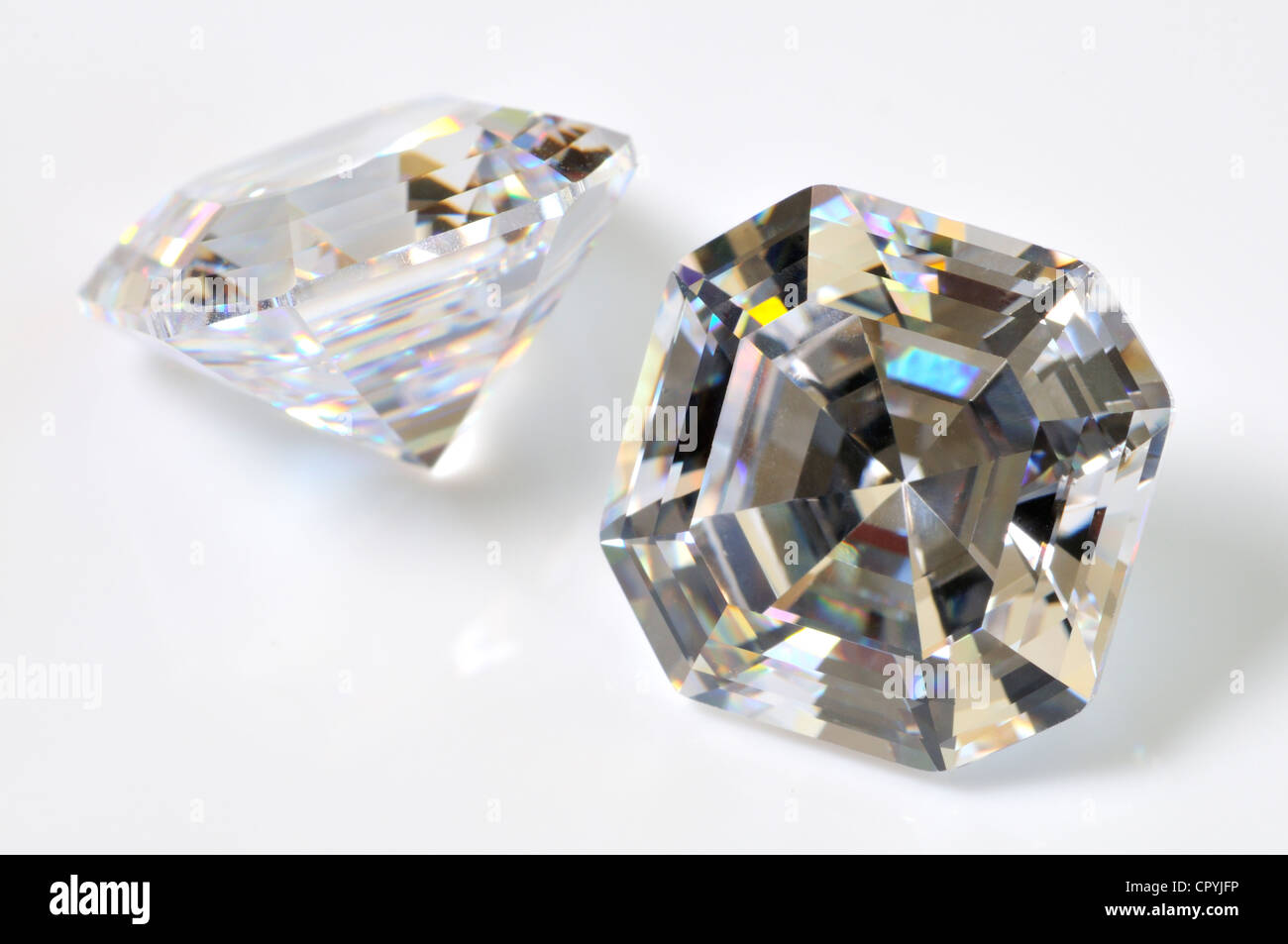 Diamonds (lab-created Cubic zirconia - diamond substitute) Stock Photo