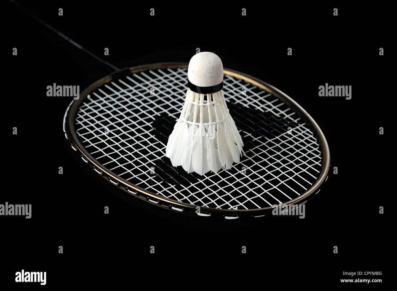 Badminton racket shuttlecock hitting hires stock photography and