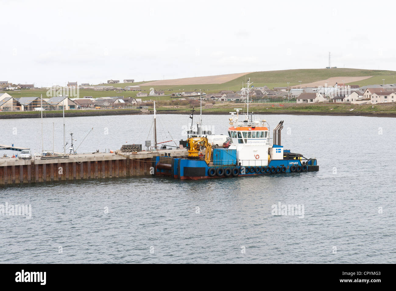 Stromness Harbour, Orkney Island and ferry to hoy Stock Photo