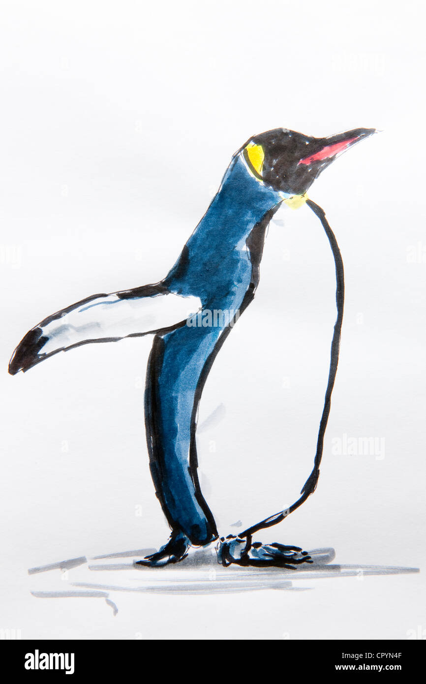 Penguin Drawing Stock Photos & Penguin Drawing Stock Images - Alamy