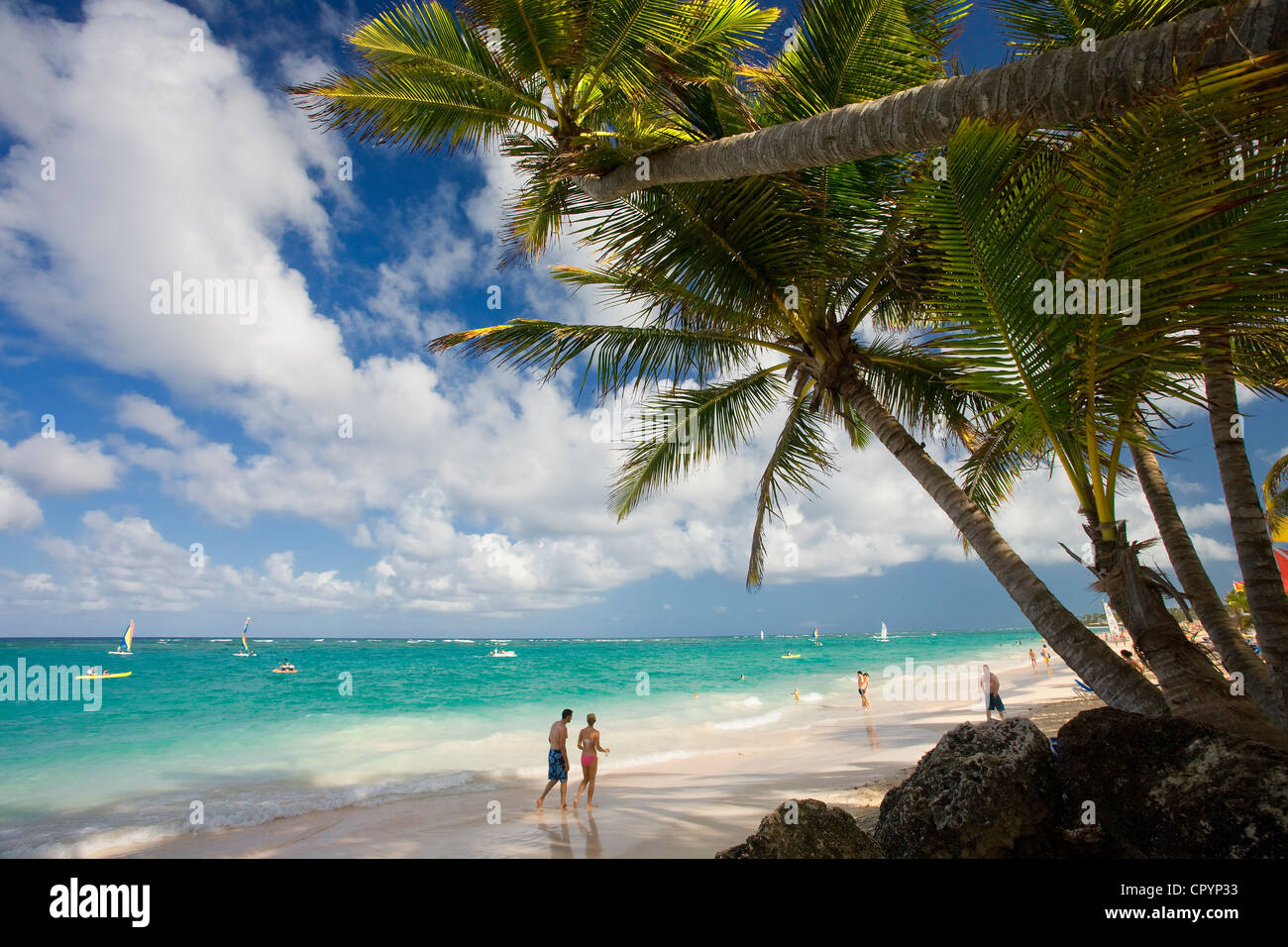 Dominican Republic, La Altagracia Province, Punta Cana, Playa Bavaro Stock Photo