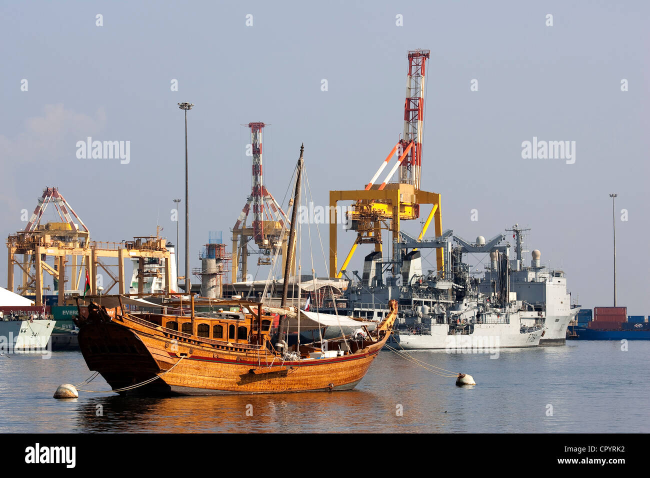 Oman, Dhow or traditional sailing boat Stock Photo Alamy