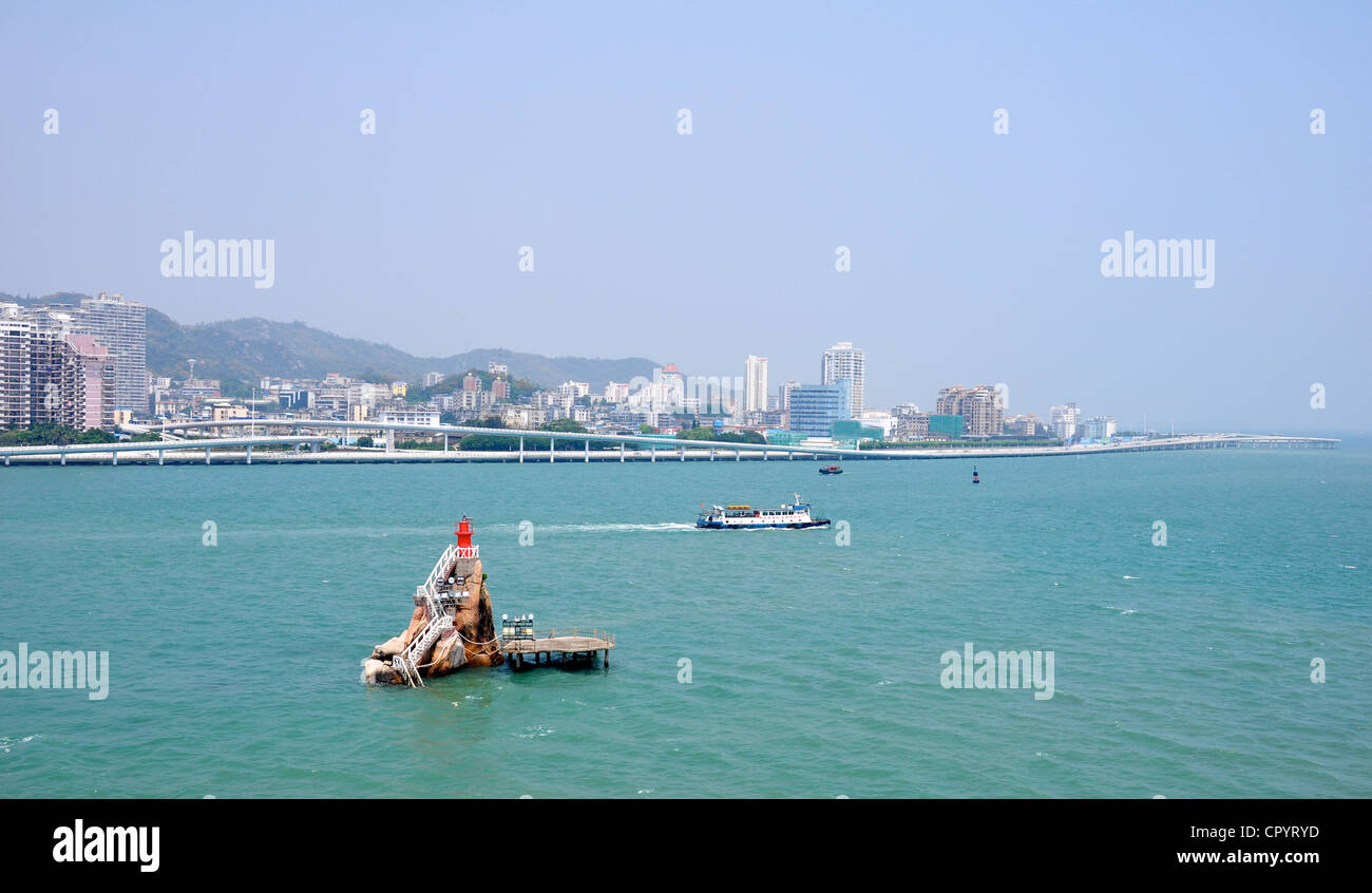 xiamen landscape with downtown and beach Stock Photo