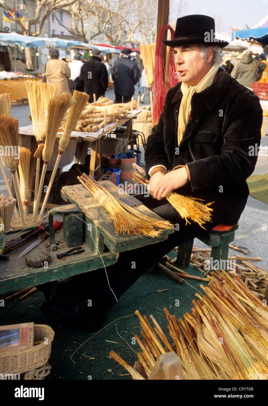 France, Vaucluse, Roquemaure, basketery stand during the celebration of