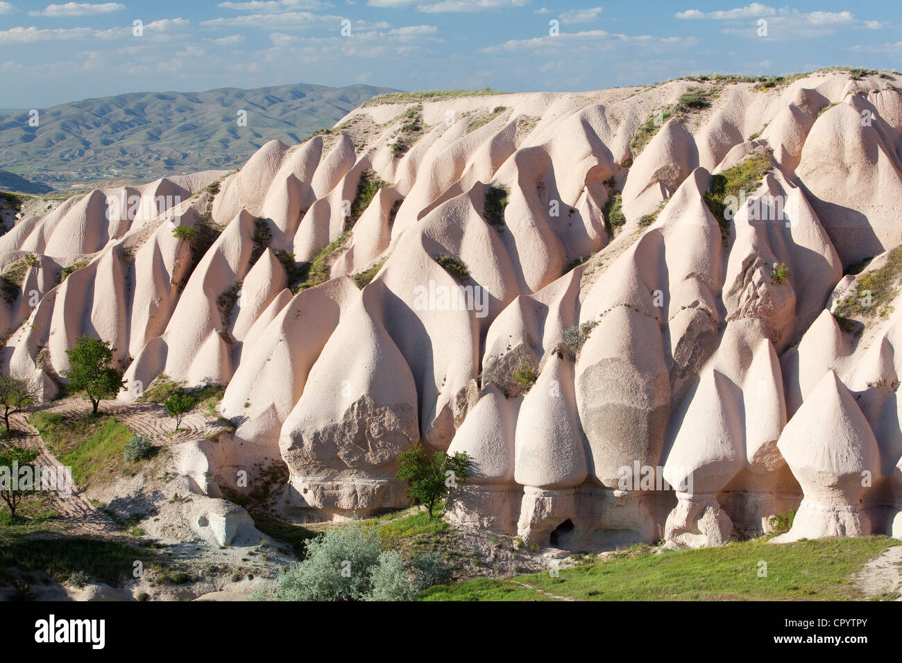 Tufa formations, Uchisar, Cappadocia, Turkey Stock Photo