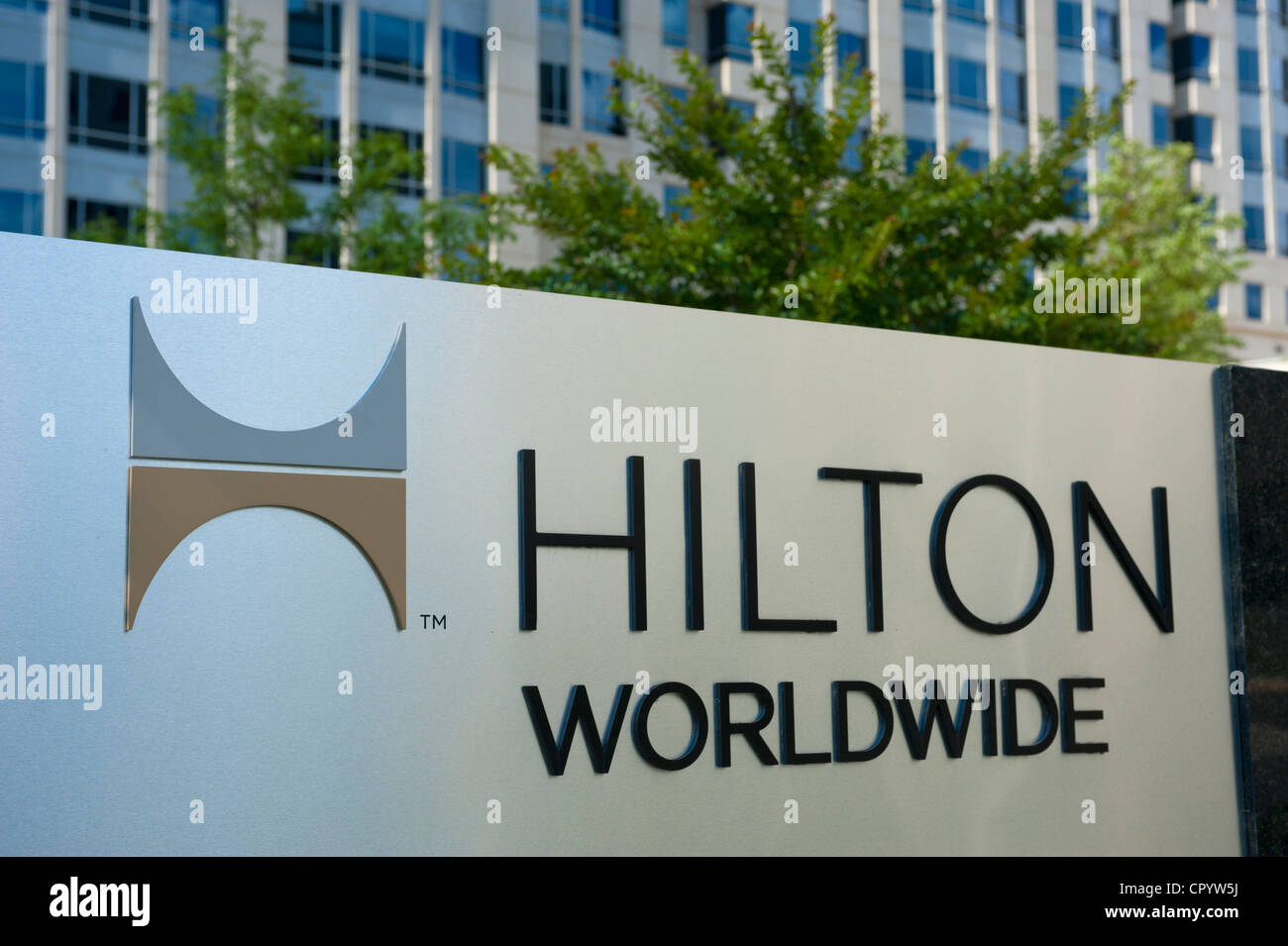 USA Virginia McLean VA  Hilton Worldwide headquarters in Northern Virginia - exterior of building and sign Stock Photo