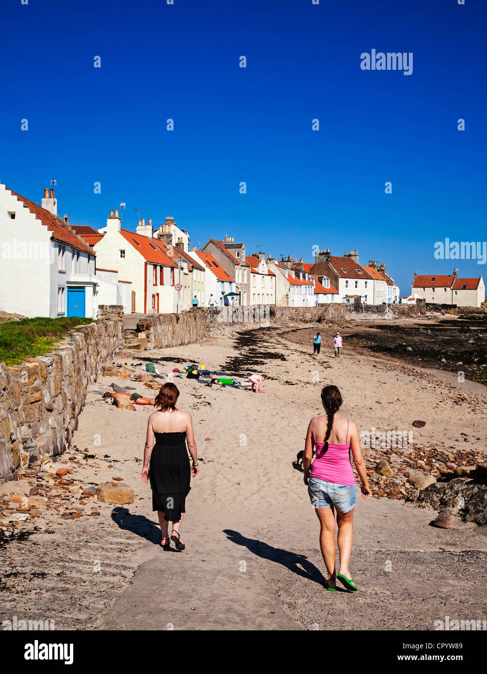 The beach at Pittenweem in the East Neuk of Fife, Scotland. Stock Photo